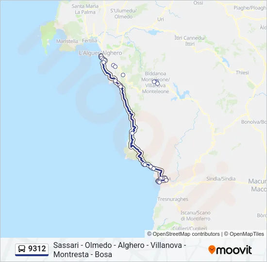 9312 Bus Line Map