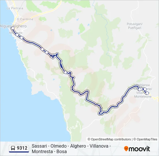 9312 Bus Line Map