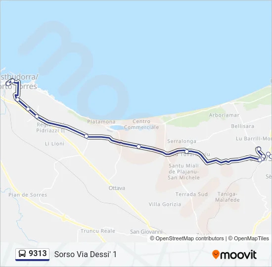 9313 Bus Line Map