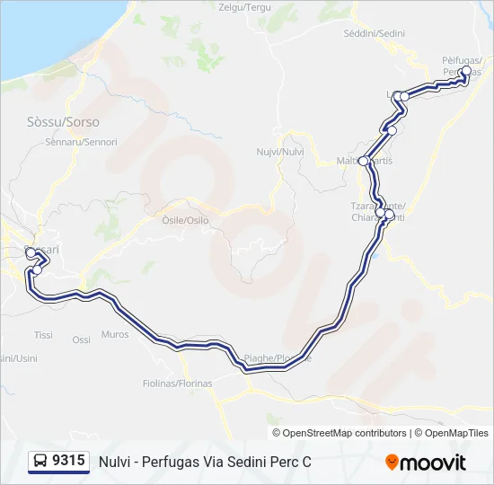 9315 Bus Line Map