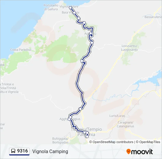 9316 Bus Line Map