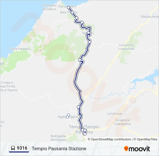 9316 Bus Line Map