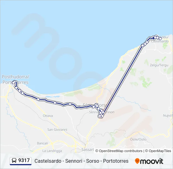 9317 Bus Line Map
