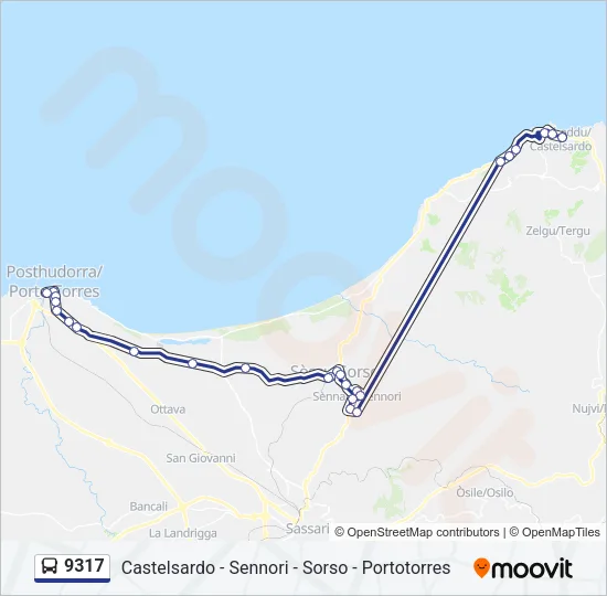 9317 Bus Line Map