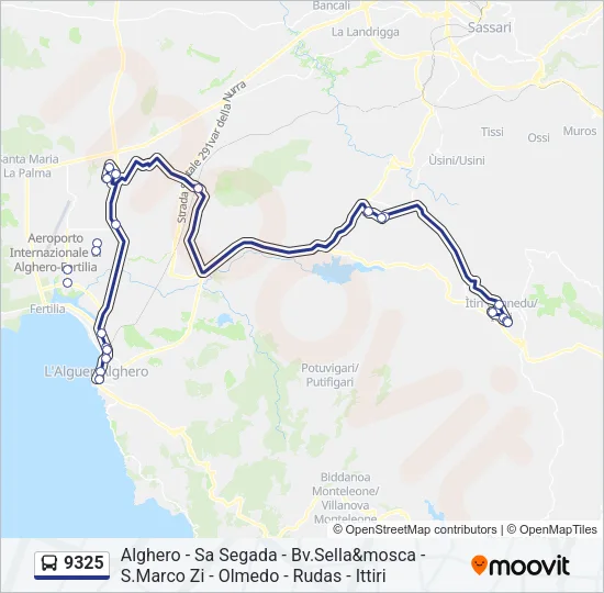 9325 Bus Line Map
