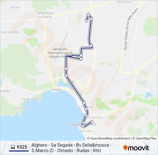 Percorso linea bus 9325