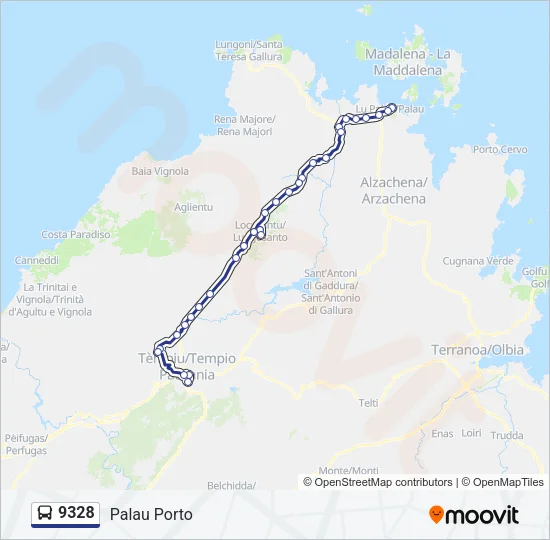 9328 Bus Line Map