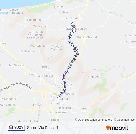 9329 Bus Line Map