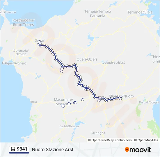 9341 Bus Line Map