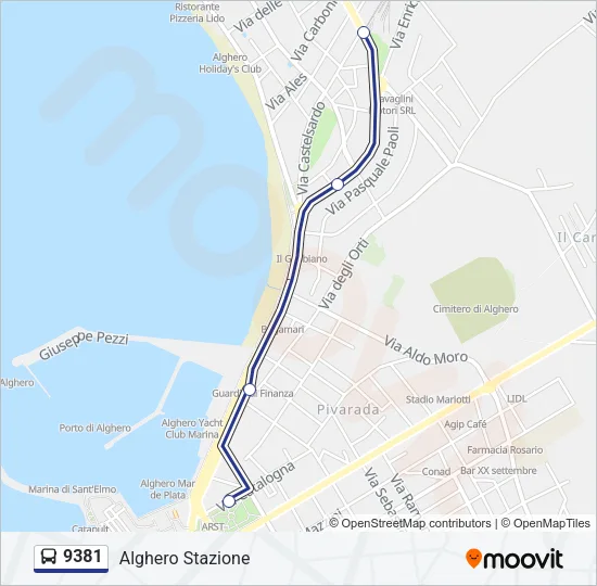 9381 Bus Line Map