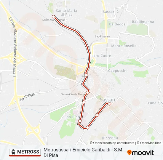 METROSS Light Rail Line Map