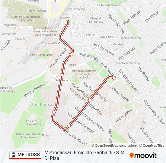 METROSS Light Rail Line Map