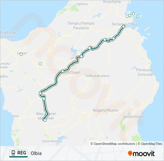 REG Train Line Map