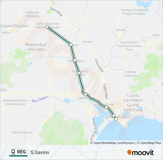 REG Train Line Map
