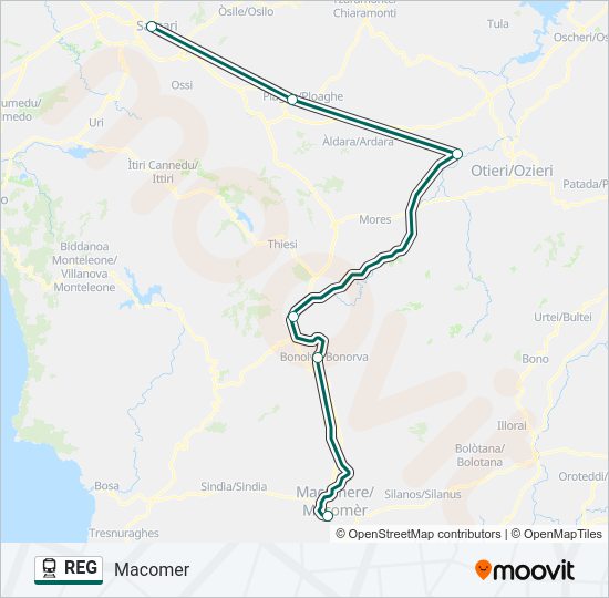 REG train Line Map