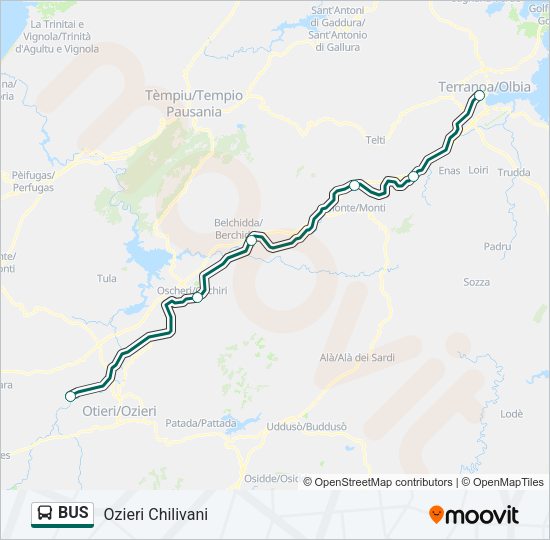 Mappa della linea BUS