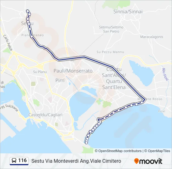 116 Bus Line Map