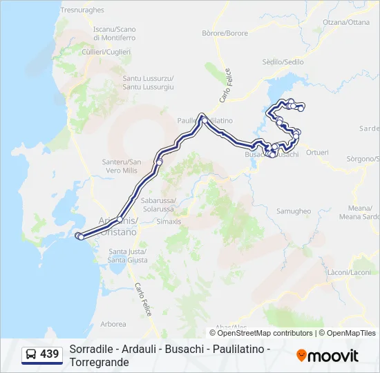 439 Bus Line Map