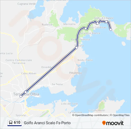 610 Bus Line Map