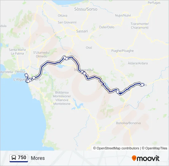 750 Bus Line Map