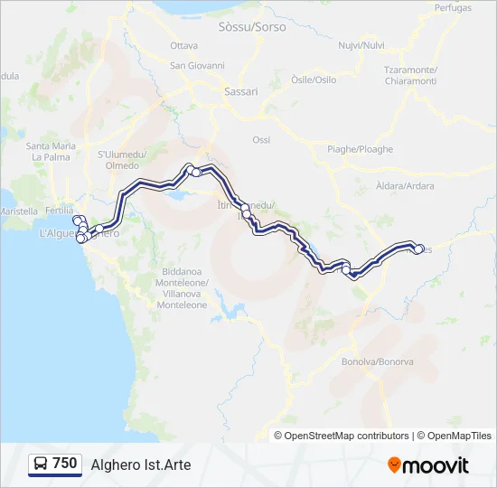 750 Bus Line Map