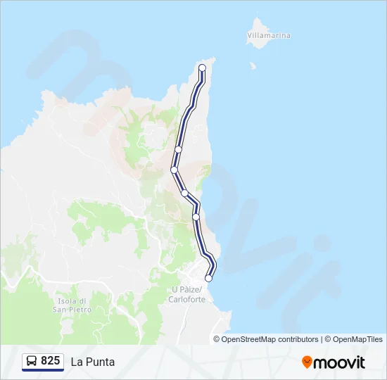 825 Bus Line Map