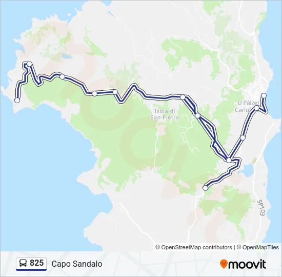 825 Bus Line Map