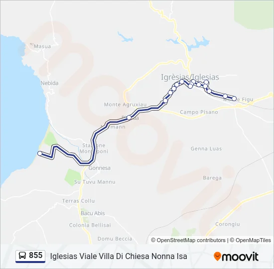 855 Bus Line Map