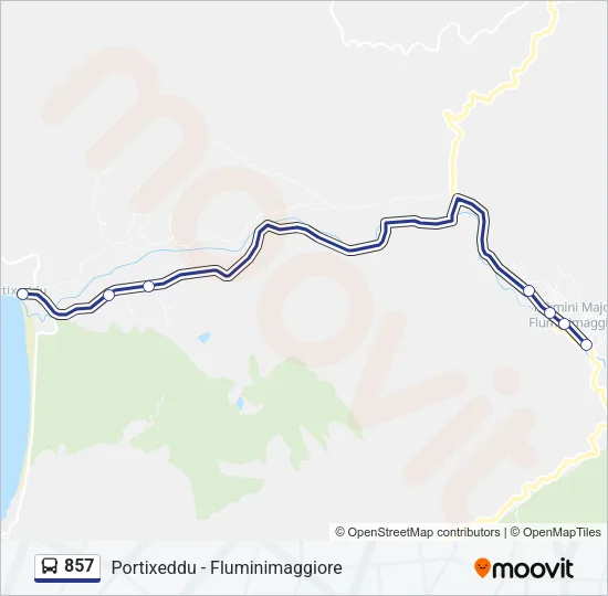 Percorso linea bus 857