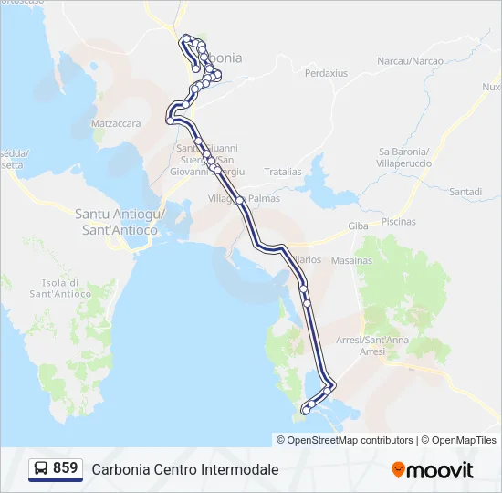 859 Bus Line Map