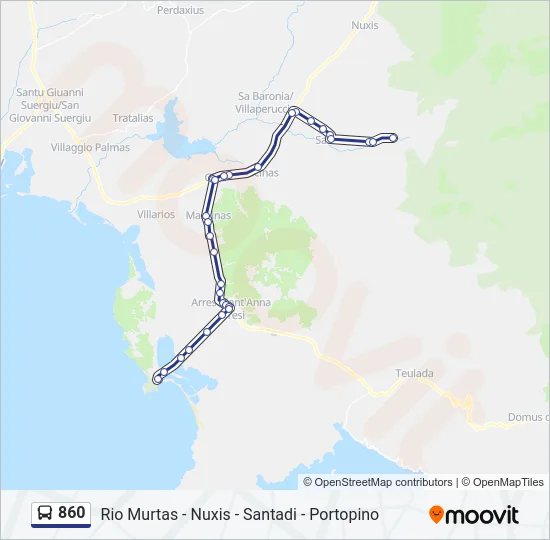 860 Bus Line Map