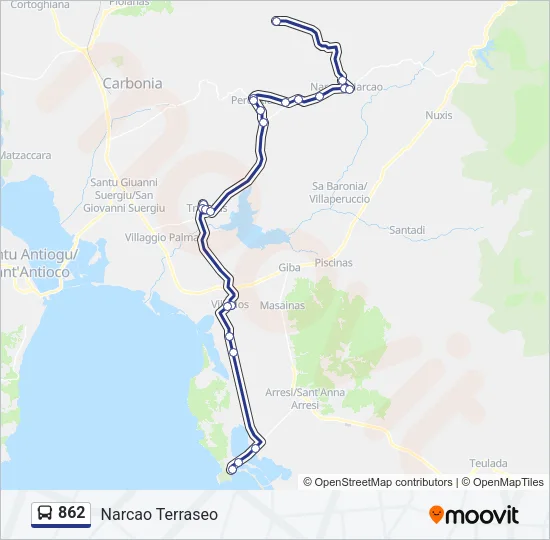 862 Bus Line Map
