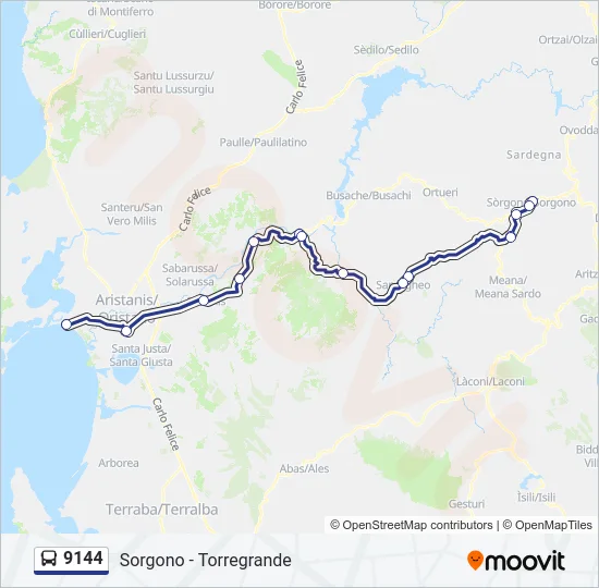 9144 Bus Line Map