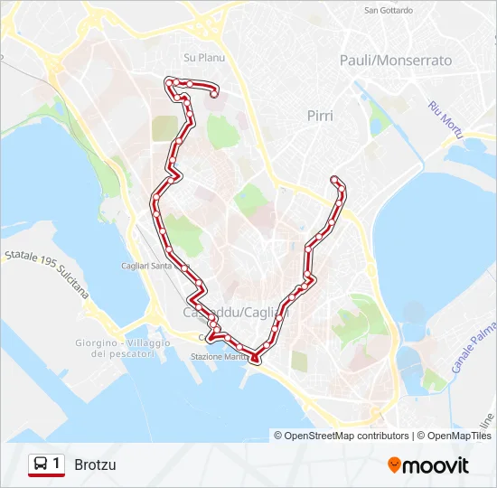 1 Bus Line Map