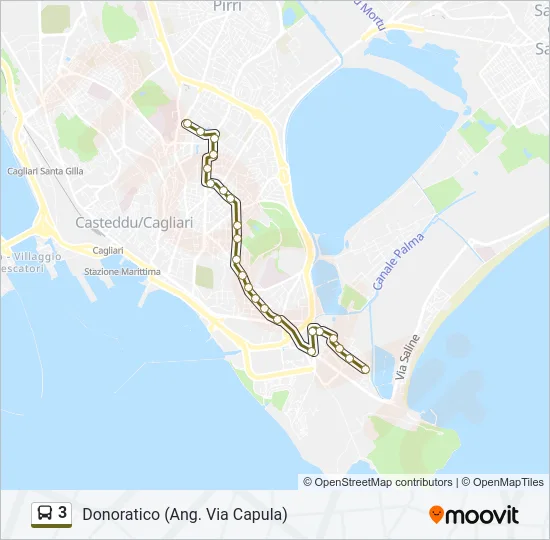 3 Bus Line Map