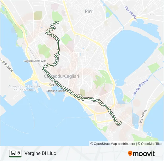 5 Bus Line Map