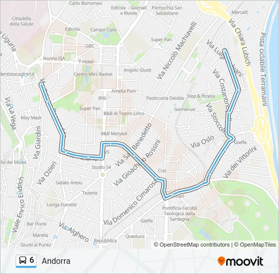 6 Bus Line Map