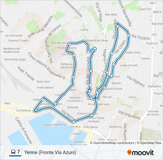 7 Bus Line Map