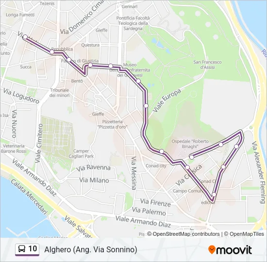 10 Bus Line Map