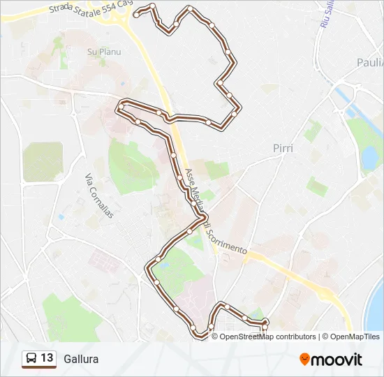 13 Bus Line Map