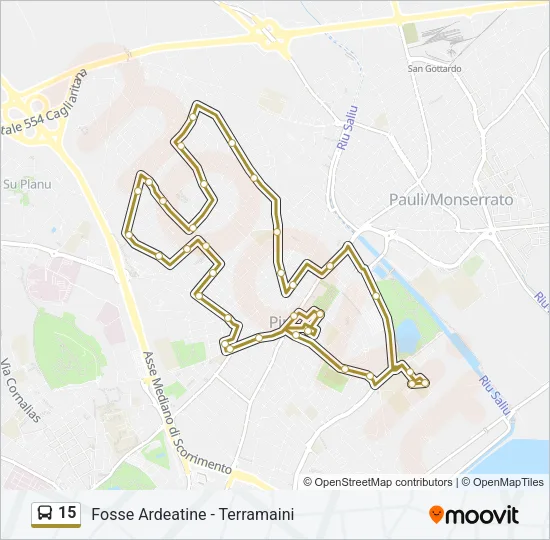 Percorso linea bus 15