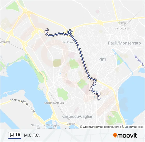 16 Bus Line Map