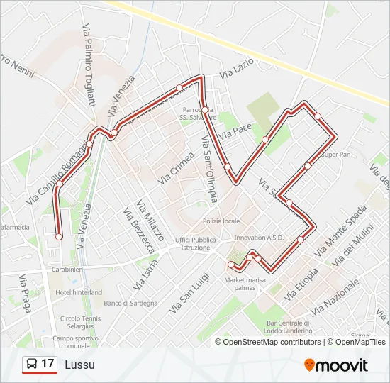 17 Bus Line Map