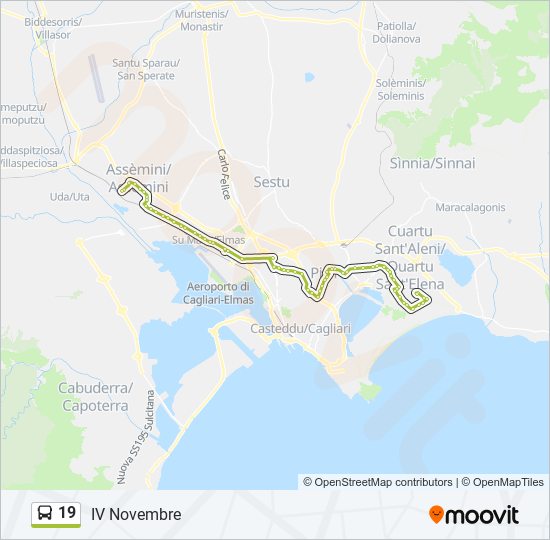 19 bus Line Map