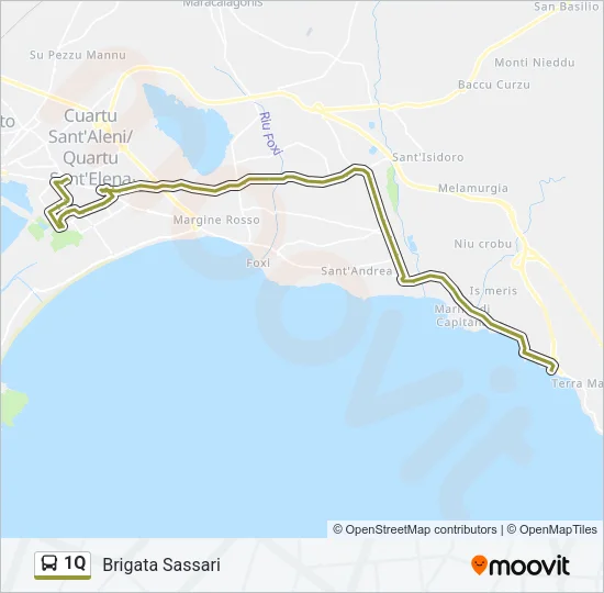 Percorso linea bus 1Q