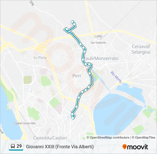 Percorso linea bus 29