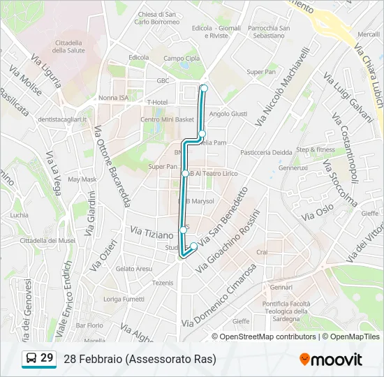 29 Bus Line Map