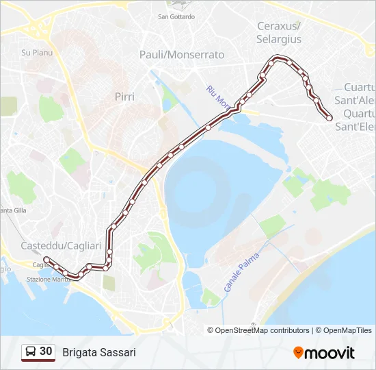 30 Bus Line Map