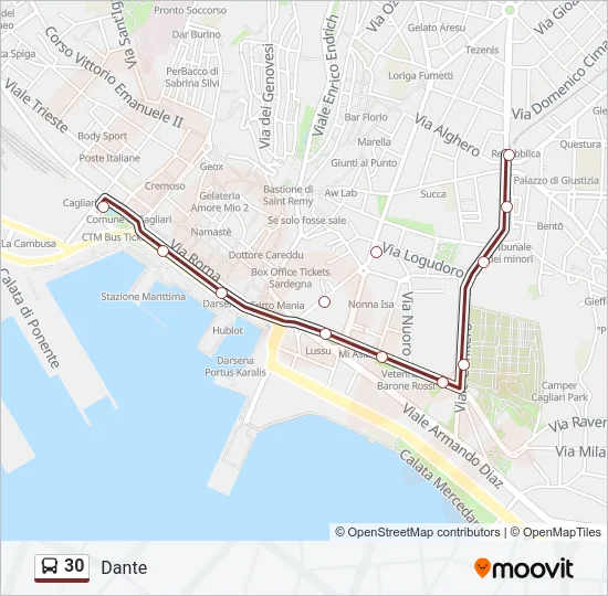 30 Bus Line Map