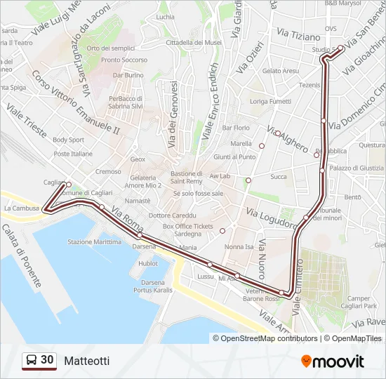 30 Bus Line Map